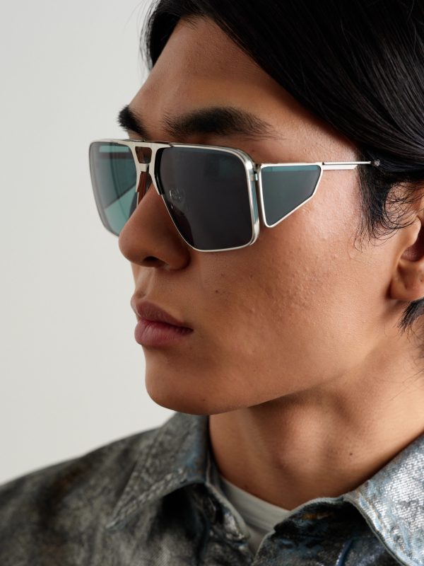 + Valentino Rossi Assen Aviator-Style Silver-Tone Sunglasses - E1 + Valentino Rossi Assen Aviator-Style Silver-Tone Sunglasses - E1