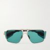 + Valentino Rossi Assen Aviator-Style Silver-Tone Sunglasses + Valentino Rossi Assen Aviator-Style Silver-Tone Sunglasses
