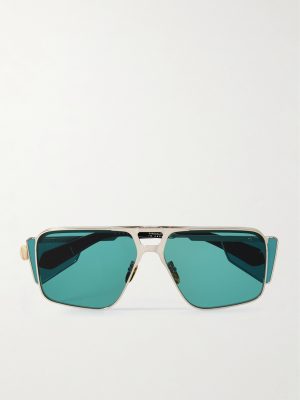 + Valentino Rossi Assen Aviator-Style Silver-Tone Sunglasses