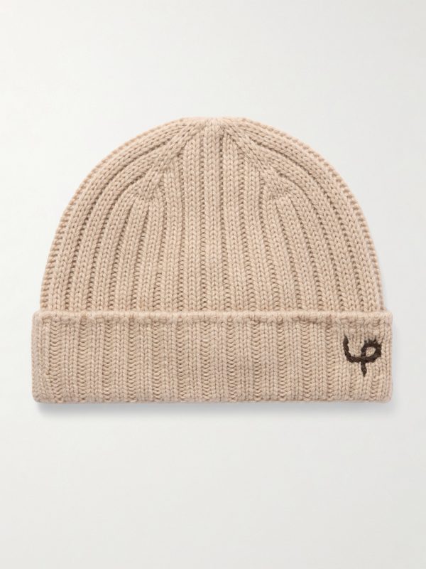 Logo-Embroidered Ribbed Cashmere Beanie Logo-Embroidered Ribbed Cashmere Beanie