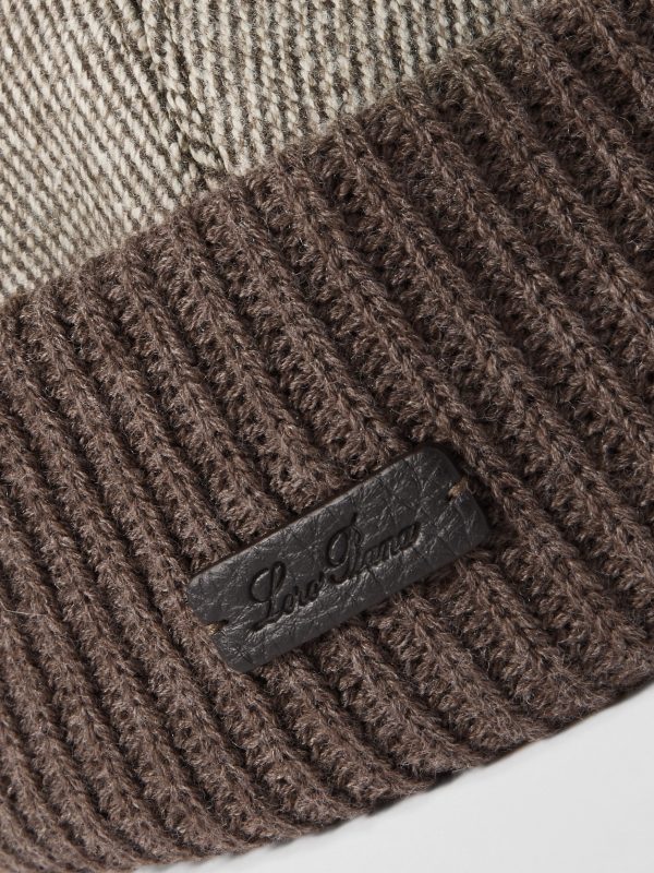 Logo-Appliquéd Herringbone Cotton-Blend and Ribbed-Knit Beanie - CU Logo-Appliquéd Herringbone Cotton-Blend and Ribbed-Knit Beanie - CU