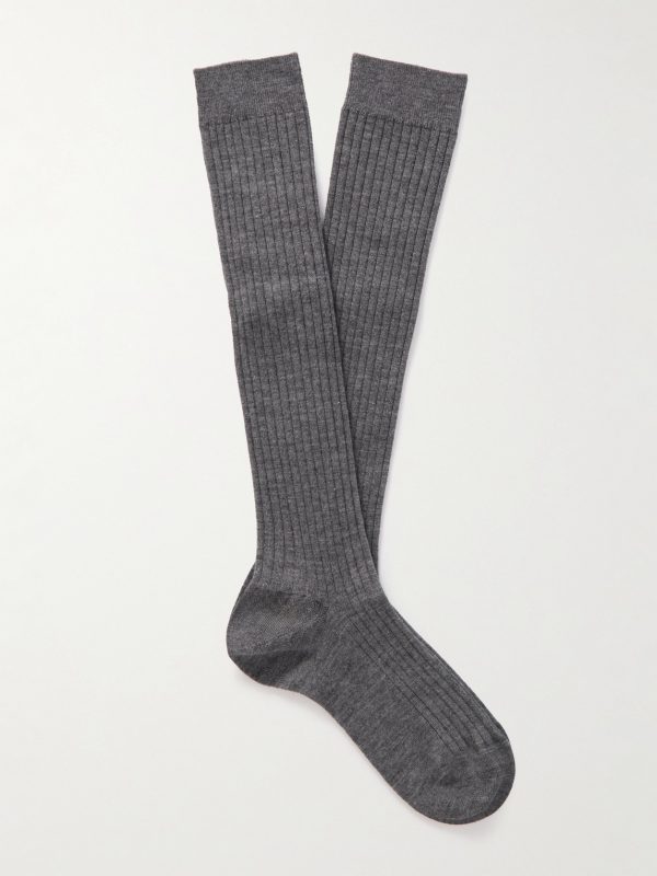 Ribbed-Knit Socks