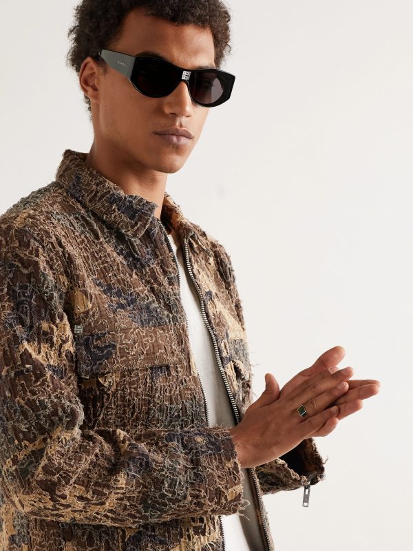 Round-Frame Acetate and Silver-Tone Sunglasses - OU Round-Frame Acetate and Silver-Tone Sunglasses - OU