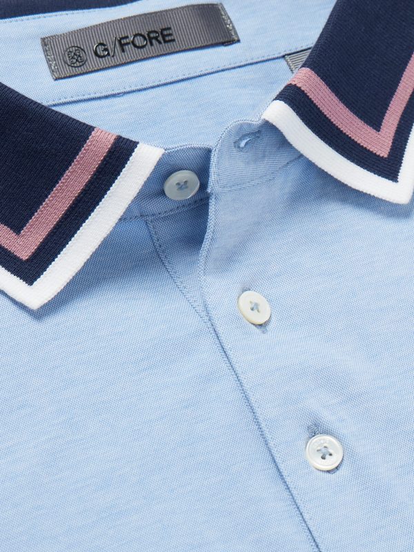 + G/FORE Golf Striped Logo-Appliquéd Piqué Polo Shirt - CU + G/FORE Golf Striped Logo-Appliquéd Piqué Polo Shirt - CU