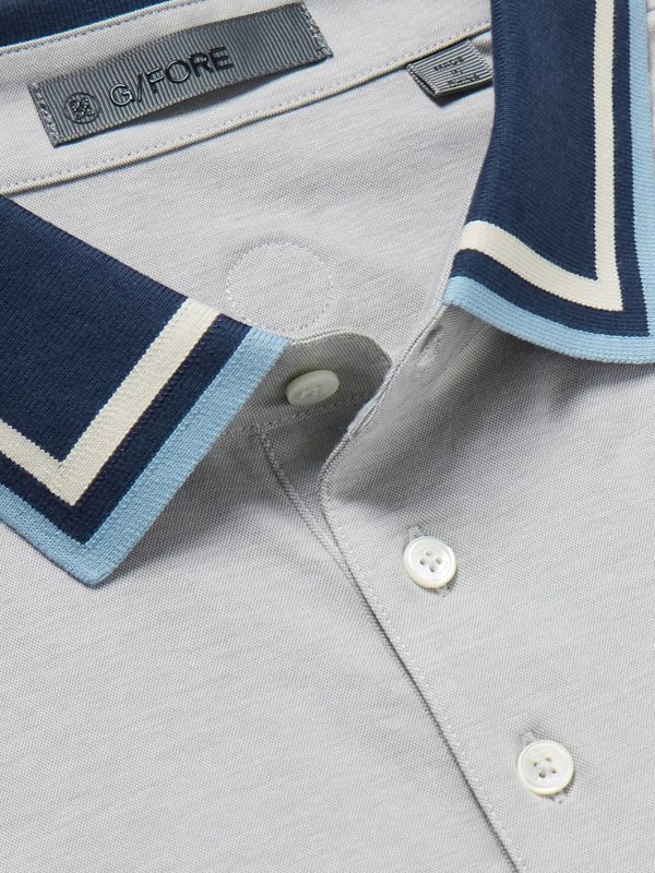 + G/FORE Golf Striped Logo-Appliquéd Piqué Polo Shirt - CU + G/FORE Golf Striped Logo-Appliquéd Piqué Polo Shirt - CU