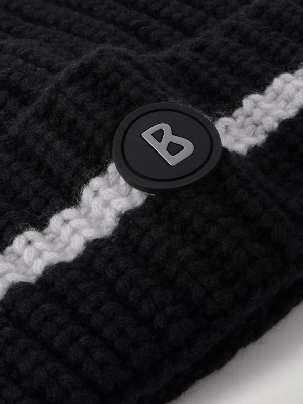 Kilian Logo-Appliquéd Striped Ribbed Cashmere Ski Beanie - CU