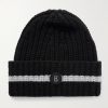 Kilian Logo-Appliquéd Striped Ribbed Cashmere Ski Beanie
