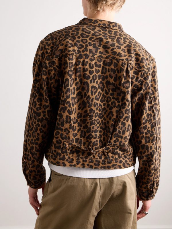 Leopard-Print Brushed Cotton-Blend Twill Jacket - BK Leopard-Print Brushed Cotton-Blend Twill Jacket - BK