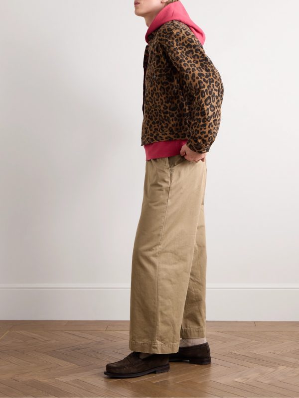 Leopard-Print Brushed Cotton-Blend Twill Jacket - OU Leopard-Print Brushed Cotton-Blend Twill Jacket - OU