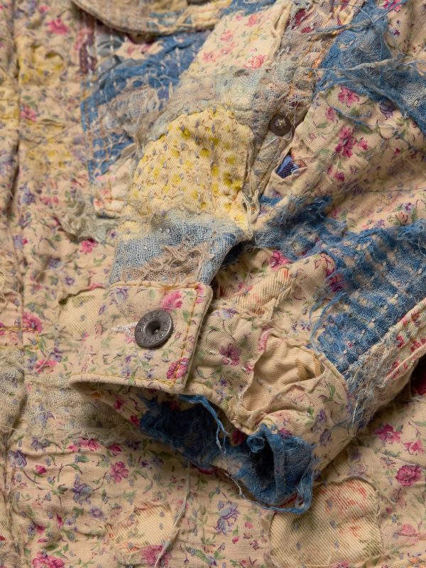 Boro Distressed Patchwork Cotton and Linen-Blend Jacket - E1 Boro Distressed Patchwork Cotton and Linen-Blend Jacket - E1