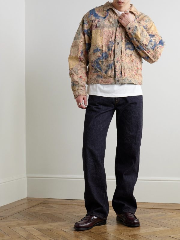 Boro Distressed Patchwork Cotton and Linen-Blend Jacket - OU Boro Distressed Patchwork Cotton and Linen-Blend Jacket - OU