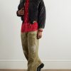 Logo-Embroidered Zip-Detailed Cotton-Velvet Bomber Jacket - OU Logo-Embroidered Zip-Detailed Cotton-Velvet Bomber Jacket - OU
