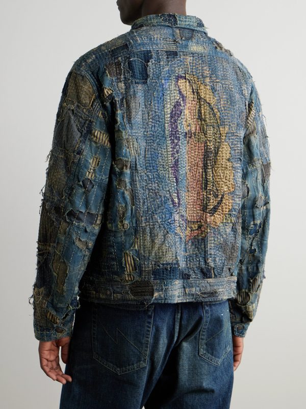 Boro Distressed Patchwork Denim Jacket - BK