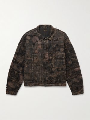 Boro Distressed Patchwork Cotton and Linen-Blend Jacket Boro Distressed Patchwork Cotton and Linen-Blend Jacket