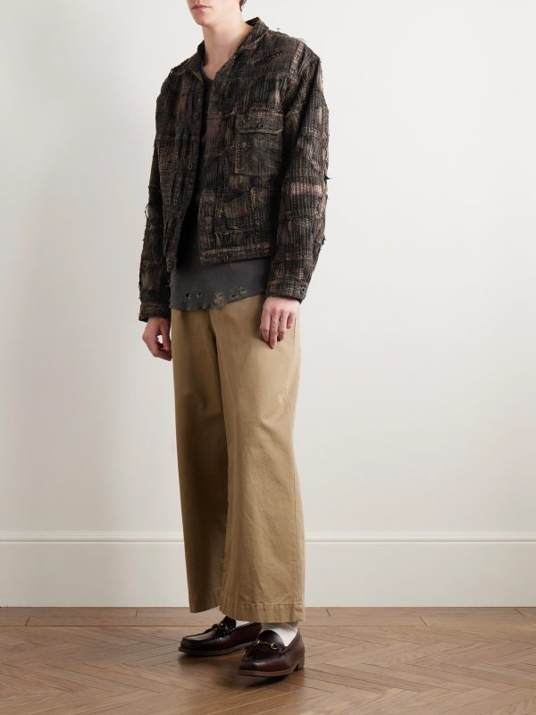 Boro Distressed Patchwork Cotton and Linen-Blend Jacket - OU Boro Distressed Patchwork Cotton and Linen-Blend Jacket - OU