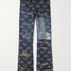 Speakeasy Slim-Fit Flared Printed Distressed Jeans Speakeasy Slim-Fit Flared Printed Distressed Jeans