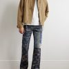 Speakeasy Slim-Fit Flared Printed Distressed Jeans - OU Speakeasy Slim-Fit Flared Printed Distressed Jeans - OU
