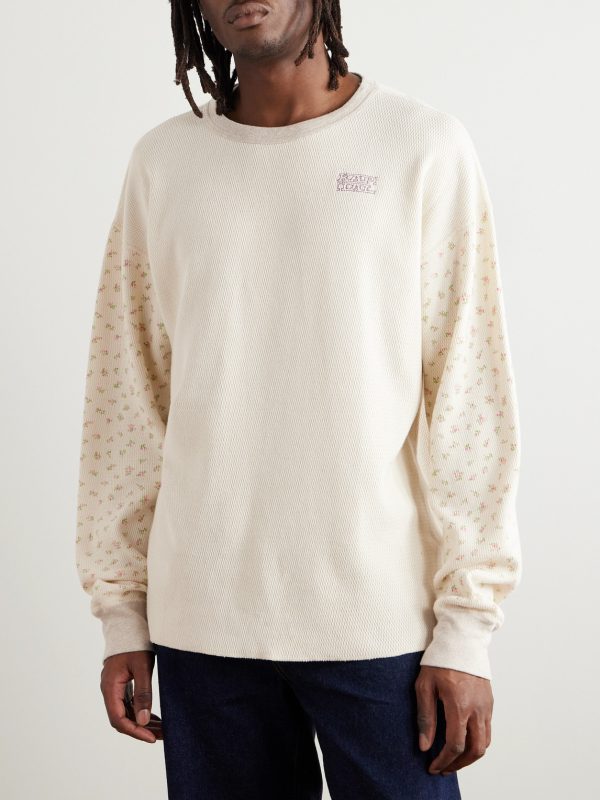 Logo-Embroidered Printed Waffle-Knit Cotton-Jersey T-Shirt - FR Logo-Embroidered Printed Waffle-Knit Cotton-Jersey T-Shirt - FR