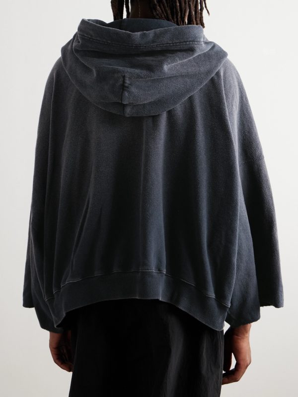 Oversized Logo-Embroidered Cotton-Jersey Hoodie - BK Oversized Logo-Embroidered Cotton-Jersey Hoodie - BK