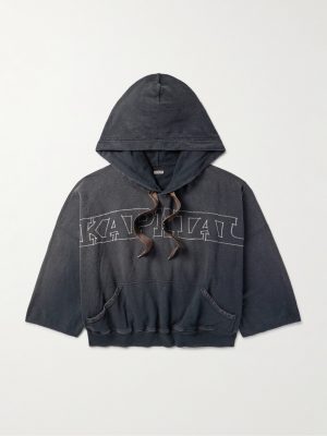 Oversized Logo-Embroidered Cotton-Jersey Hoodie Oversized Logo-Embroidered Cotton-Jersey Hoodie