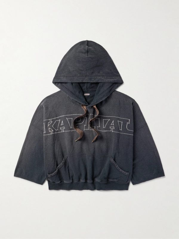 Oversized Logo-Embroidered Cotton-Jersey Hoodie Oversized Logo-Embroidered Cotton-Jersey Hoodie