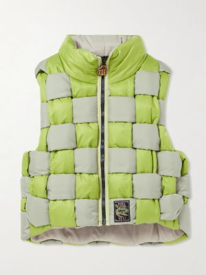 Cropped Reversible Quilted Padded Shell Gilet