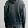 Embellished Suede-Trimmed Distressed Cotton-Jersey Hoodie - BK Embellished Suede-Trimmed Distressed Cotton-Jersey Hoodie - BK