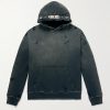 Embellished Suede-Trimmed Distressed Cotton-Jersey Hoodie Embellished Suede-Trimmed Distressed Cotton-Jersey Hoodie