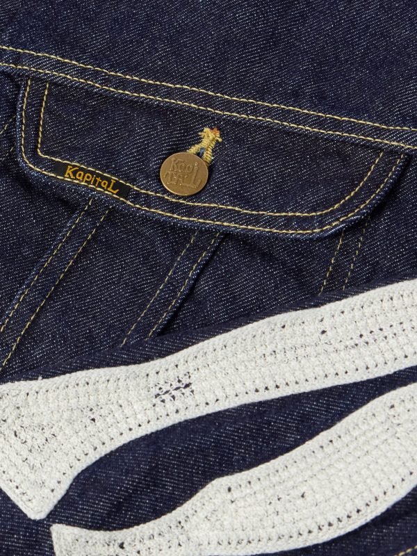 Crochet-Trimmed Denim Jacket - E1