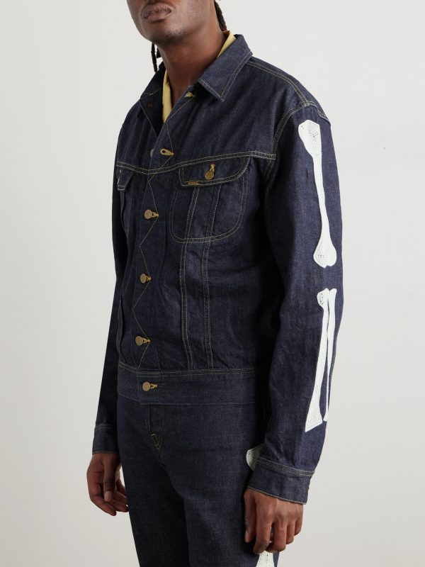 Crochet-Trimmed Denim Jacket - FR