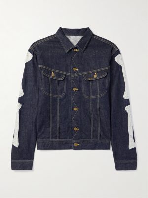 Crochet-Trimmed Denim Jacket