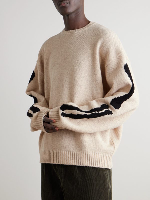 Oversized Intarsia Wool Sweater - FR Oversized Intarsia Wool Sweater - FR