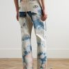 Slim-Fit Patchwork Embroidered Tie-Dyed Jeans - BK Slim-Fit Patchwork Embroidered Tie-Dyed Jeans - BK