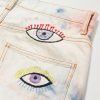 Slim-Fit Patchwork Embroidered Tie-Dyed Jeans - CU Slim-Fit Patchwork Embroidered Tie-Dyed Jeans - CU
