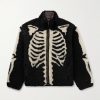 Bone Boa Reversible Printed Fleece and Nylon Jacket