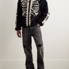 Bone Boa Reversible Printed Fleece and Nylon Jacket - OU