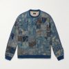 Boro Distressed Patchwork Cotton and Linen-Blend Sweatshirt
