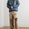 Boro Distressed Patchwork Cotton and Linen-Blend Sweatshirt - OU