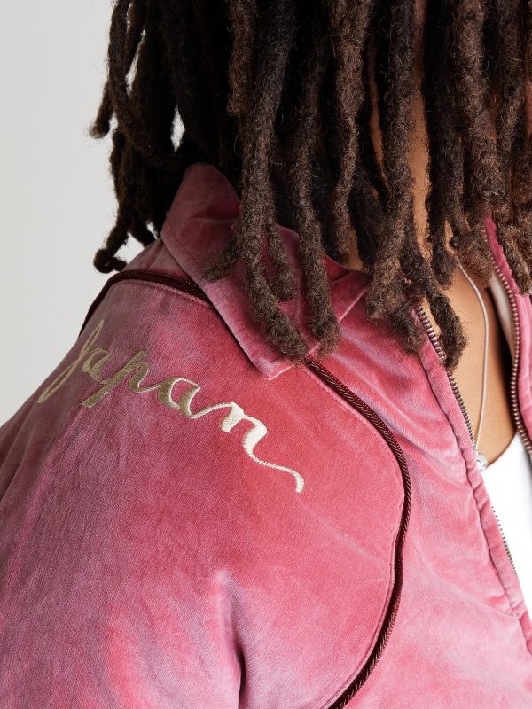Logo-Embroidered Zip-Detailed Cotton-Velvet Bomber Jacket - E1 Logo-Embroidered Zip-Detailed Cotton-Velvet Bomber Jacket - E1