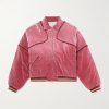 Logo-Embroidered Zip-Detailed Cotton-Velvet Bomber Jacket Logo-Embroidered Zip-Detailed Cotton-Velvet Bomber Jacket