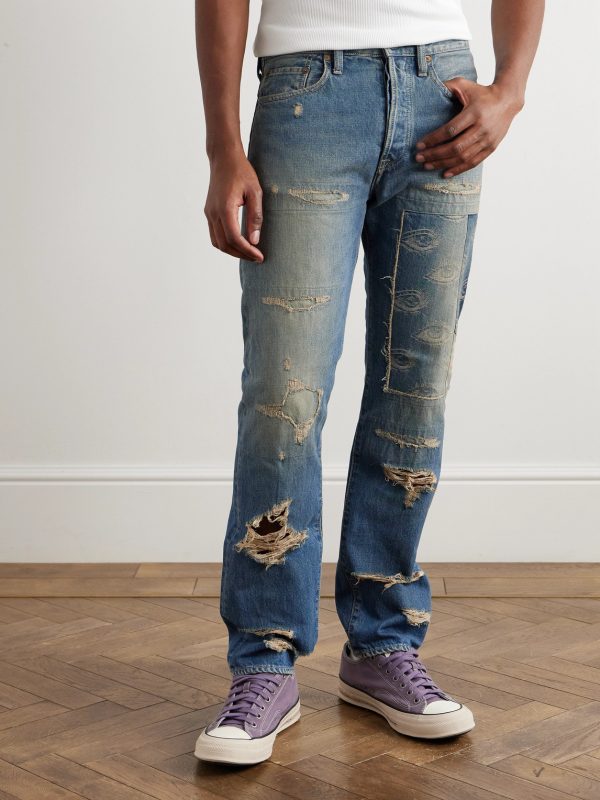 Monkey CISCO Speakeasy Slim-Fit Distressed Denim Jeans - FR