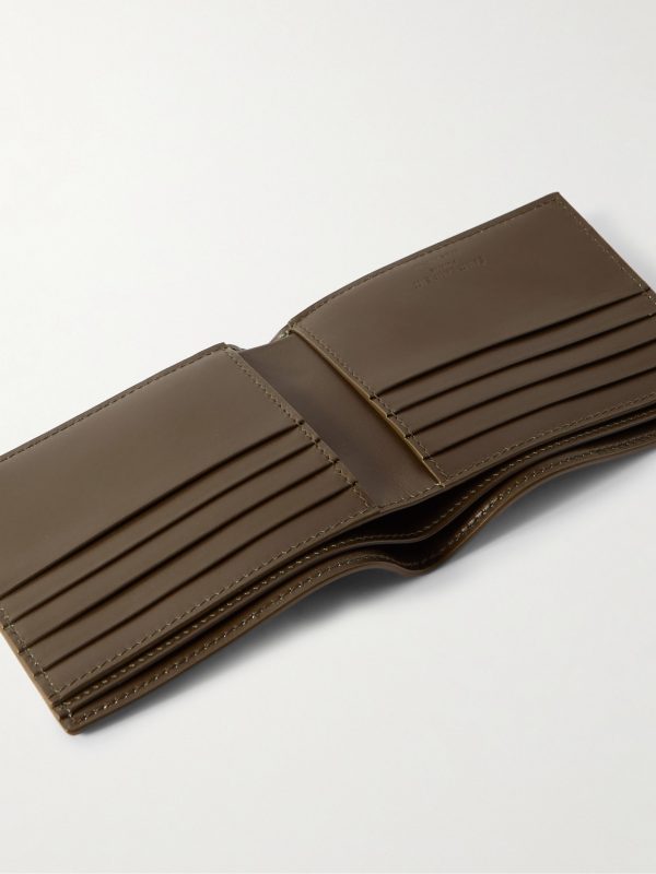Logo-Print Leather Billfold Wallet - E1 Logo-Print Leather Billfold Wallet - E1