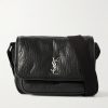Niki Small Logo-Appliquéd Textured-Leather Messenger Bag Niki Small Logo-Appliquéd Textured-Leather Messenger Bag