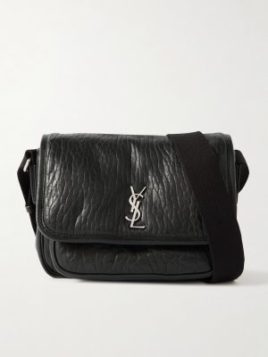Niki Small Logo-Appliquéd Textured-Leather Messenger Bag Niki Small Logo-Appliquéd Textured-Leather Messenger Bag