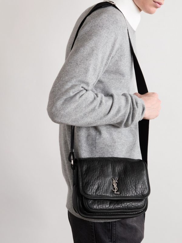 Niki Small Logo-Appliquéd Textured-Leather Messenger Bag - OU Niki Small Logo-Appliquéd Textured-Leather Messenger Bag - OU