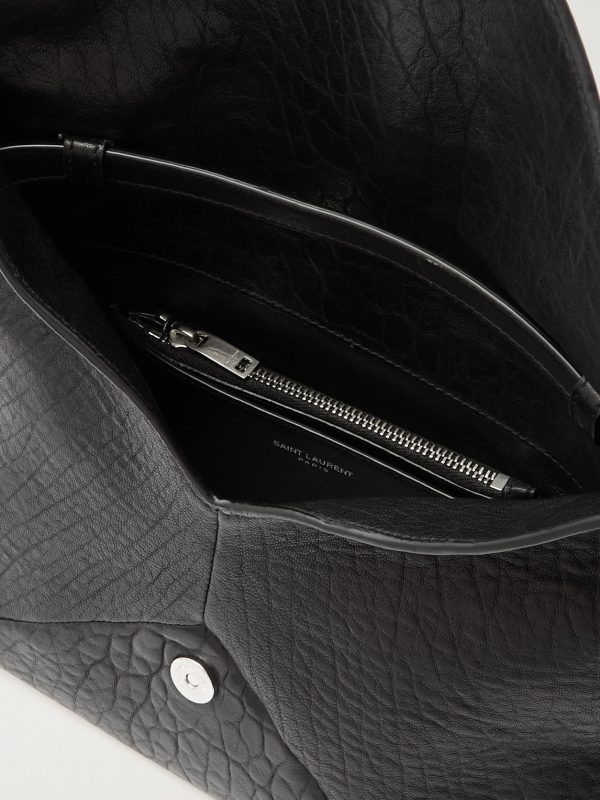 Cassandre Logo-Appliquéd Textured-Leather Pouch - E1