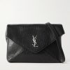 Cassandre Logo-Appliquéd Textured-Leather Pouch
