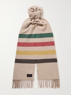 Glacier Fringed Striped Wool Scarf Glacier Fringed Striped Wool Scarf