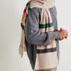 Glacier Fringed Striped Wool Scarf - OU Glacier Fringed Striped Wool Scarf - OU