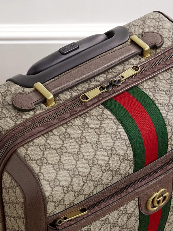 Savoy Leather-Trimmed Printed Coated-Canvas Suitcase - CU Savoy Leather-Trimmed Printed Coated-Canvas Suitcase - CU